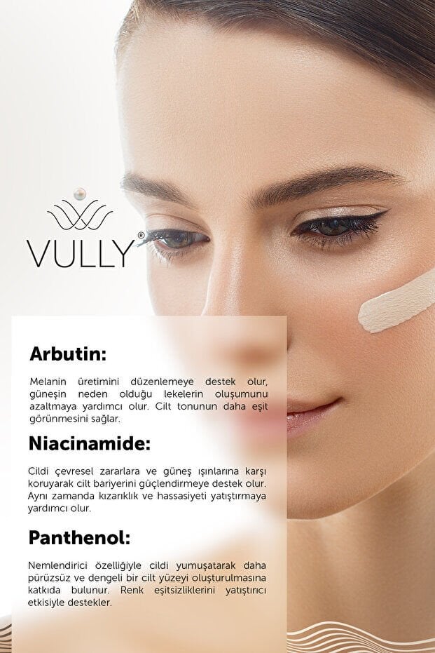 VULLY Leke Karşıtı - Cilt Tonu Eşitleyici Renkli Kapatıcı Etkili Yüksek Koruyucu Spf+50 Güneş Kremi 50 Ml
