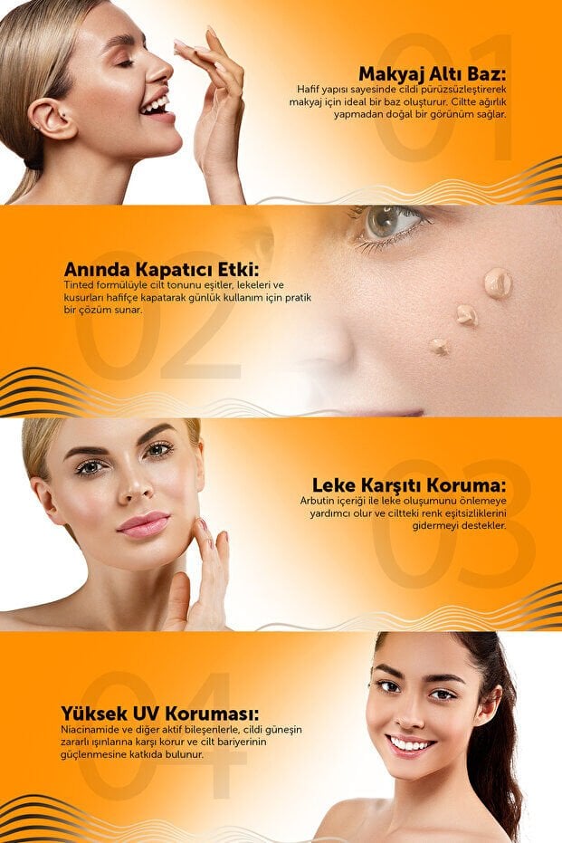 VULLY Leke Karşıtı - Cilt Tonu Eşitleyici Renkli Kapatıcı Etkili Yüksek Koruyucu Spf+50 Güneş Kremi 50 Ml