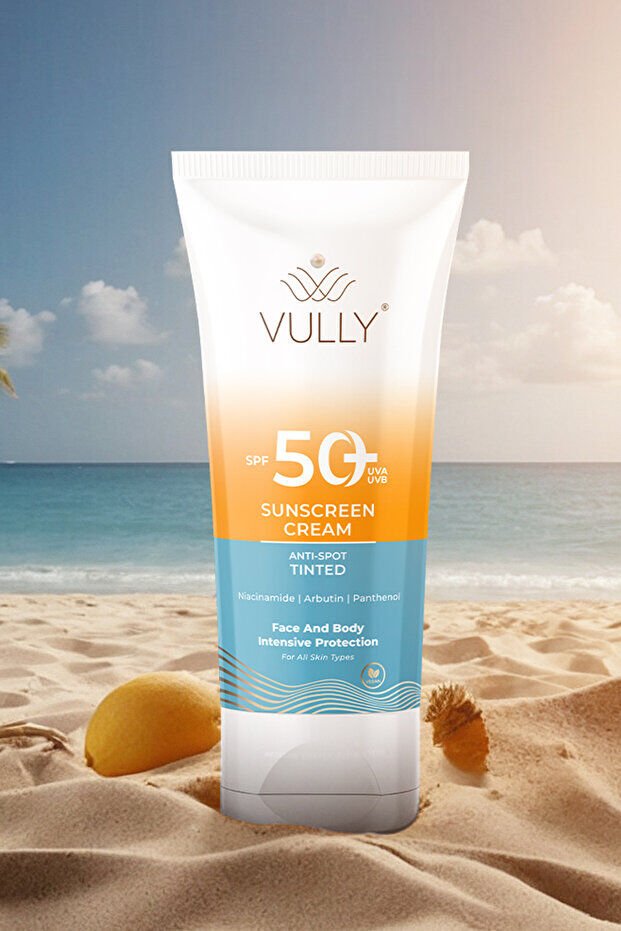 VULLY Leke Karşıtı - Cilt Tonu Eşitleyici Renkli Kapatıcı Etkili Yüksek Koruyucu Spf+50 Güneş Kremi 50 Ml