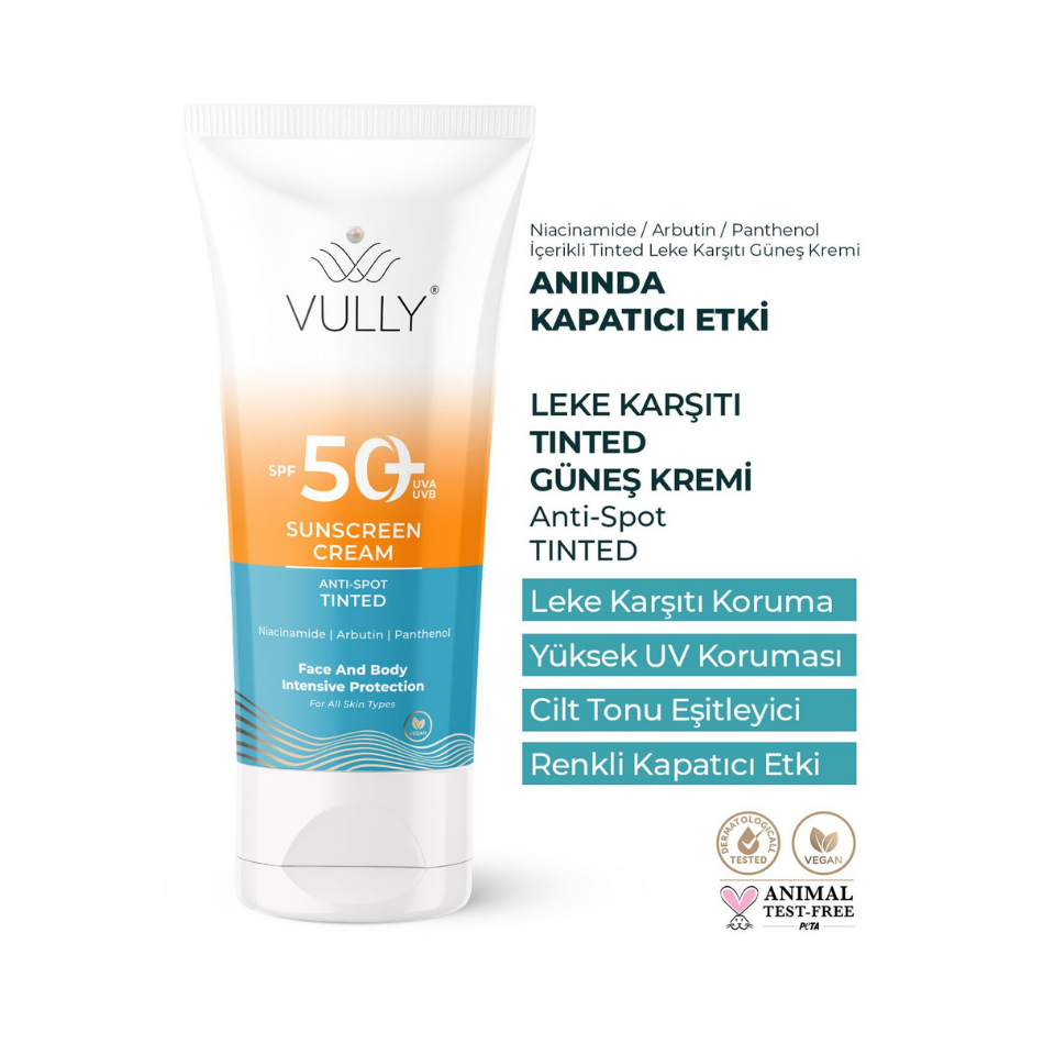 VULLY Güneş Kremi Spf+50 Renkli Kapatıcı Etkili 50 Ml