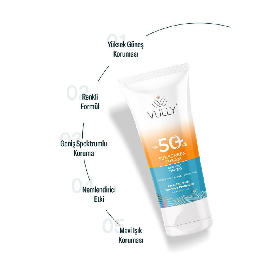 VULLY Güneş Kremi Spf+50 Renkli Kapatıcı Etkili 50 Ml
