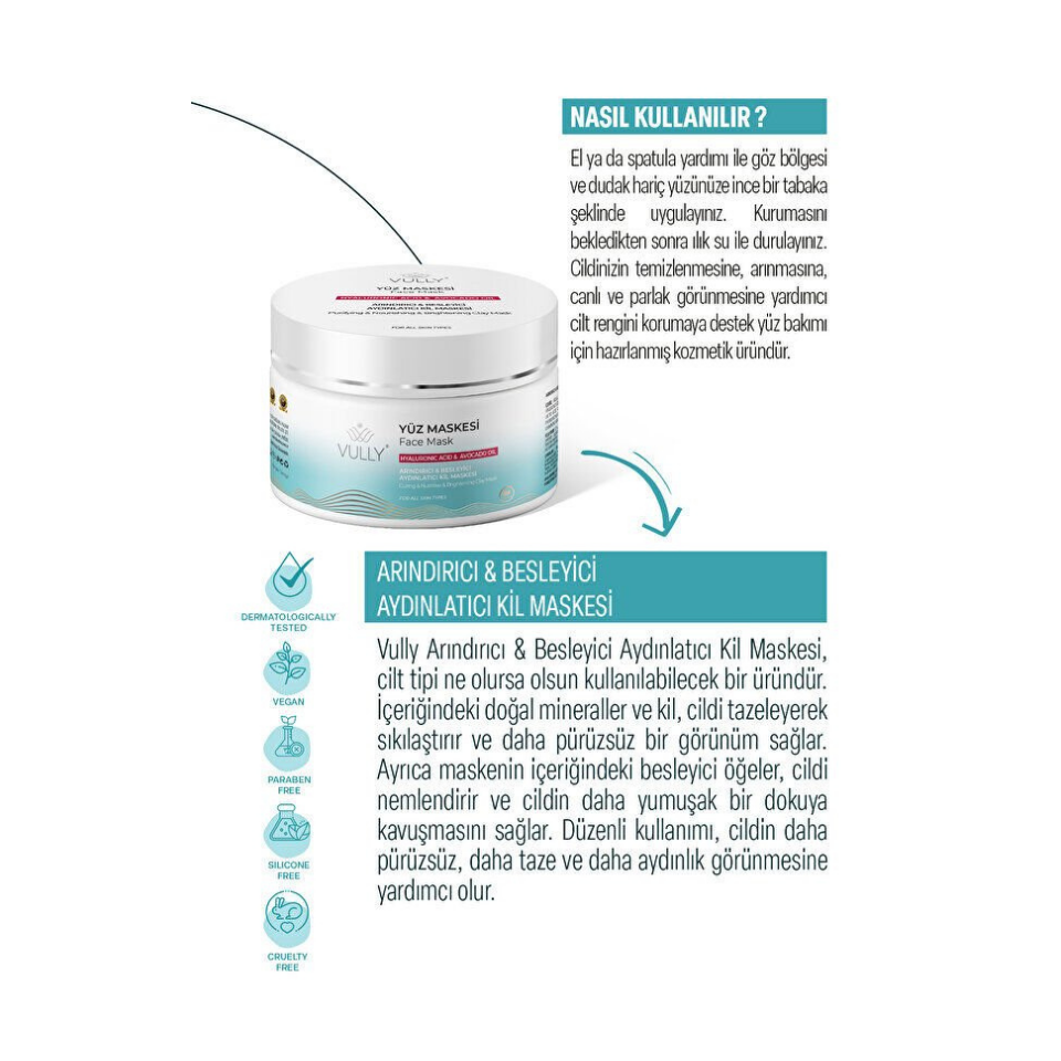 VULLY Arındırıcı Yüz Kil Maskesi 150 Ml