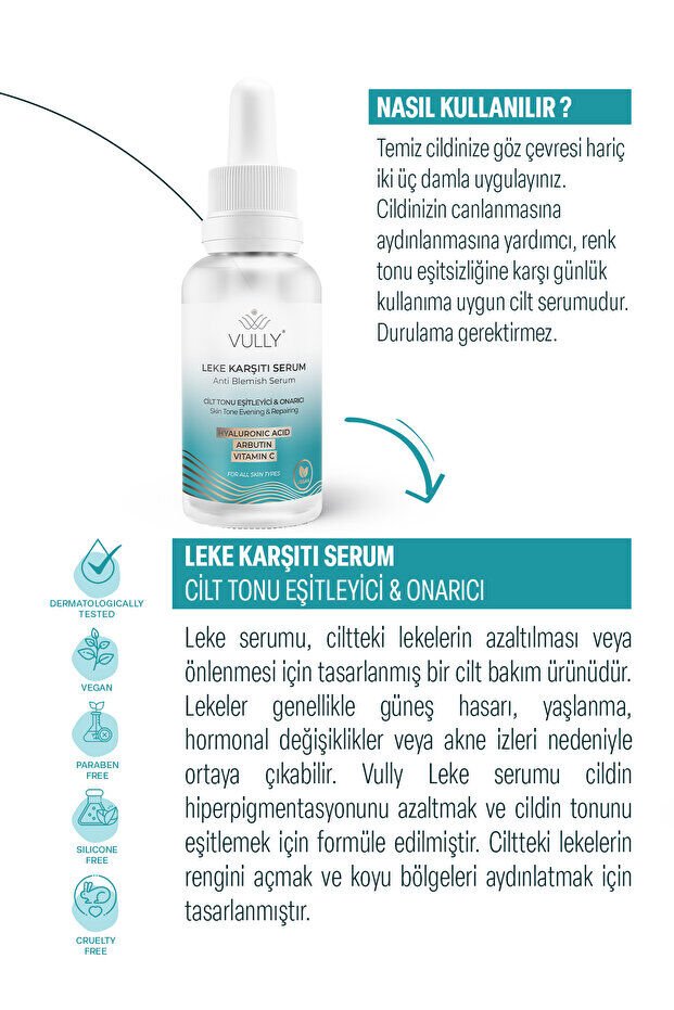 VULLY Leke Karşıtı Cilt Serumu 30ml