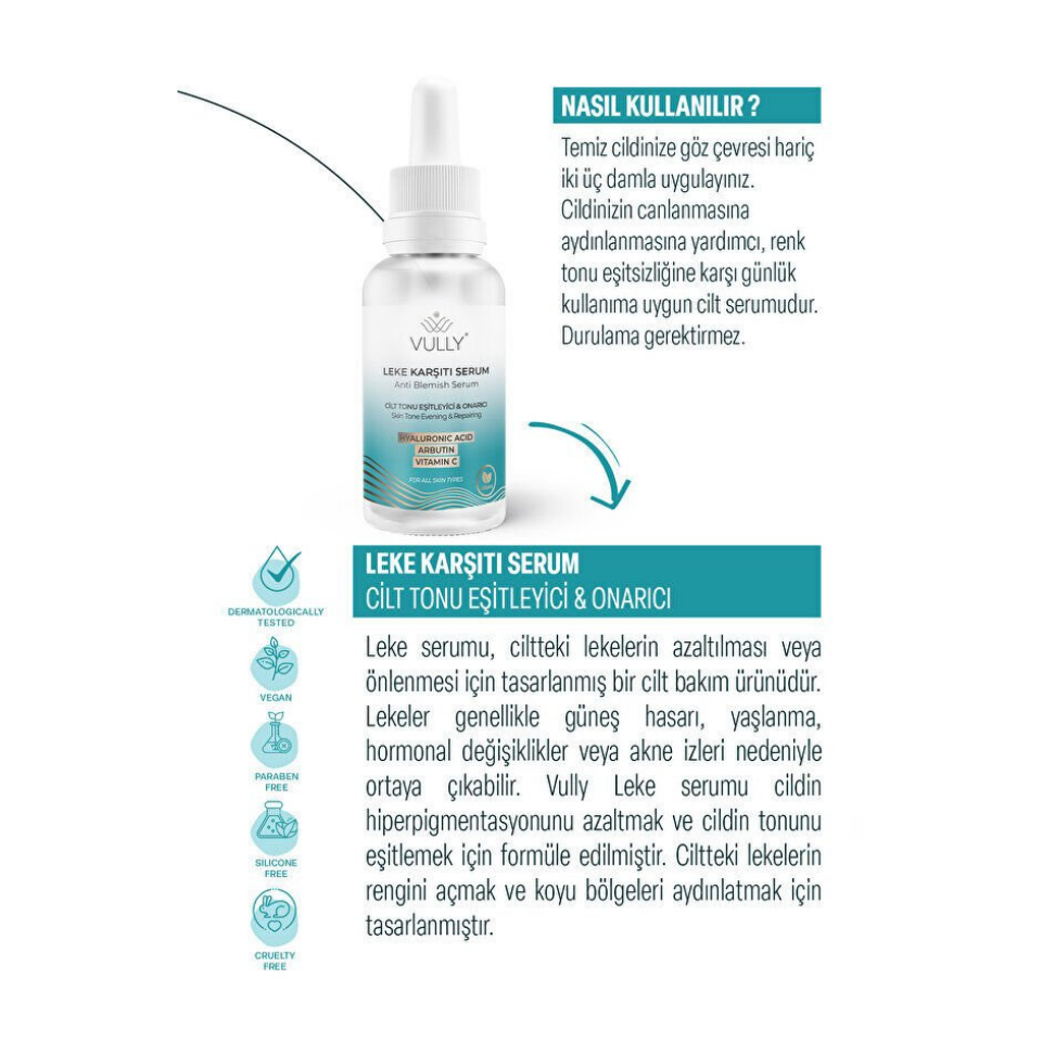 VULLY Leke Karşıtı Cilt Serumu 30ml