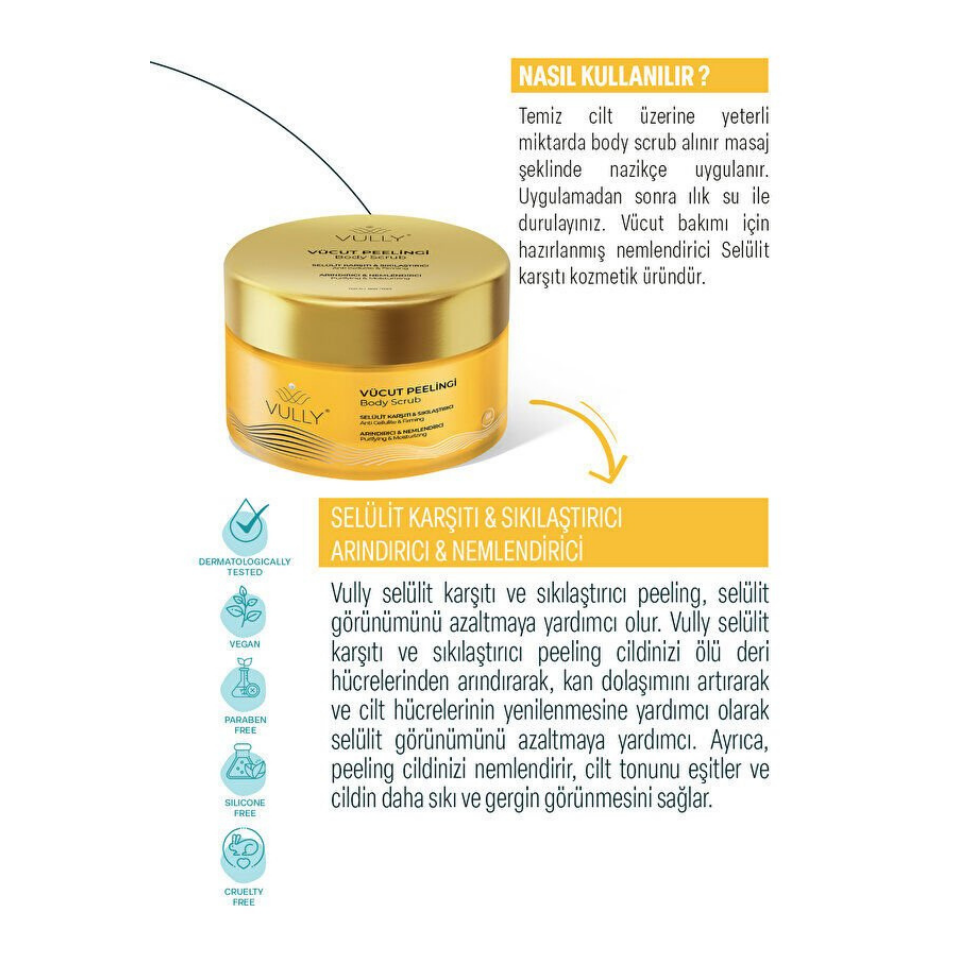 VULLY Vücut Peelingi 250 Ml Selülit Karşıtı