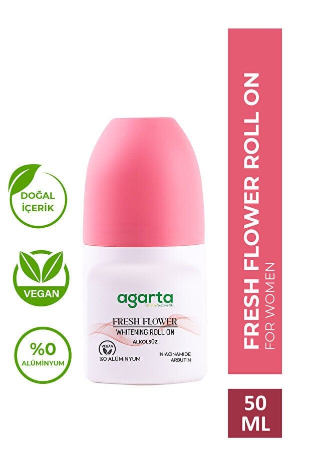 Agarta Ter Kokusu Önleyici 24 Saat Etkili Beyazlatıcı Kadın Fresh Flower Roll-on 50 ml