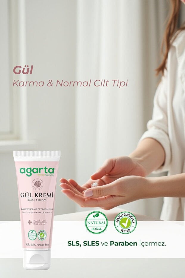 Agarta Doğal Gül Aromalı Nemlendirici El Ve Vücut Bakım Kremi 75 ml