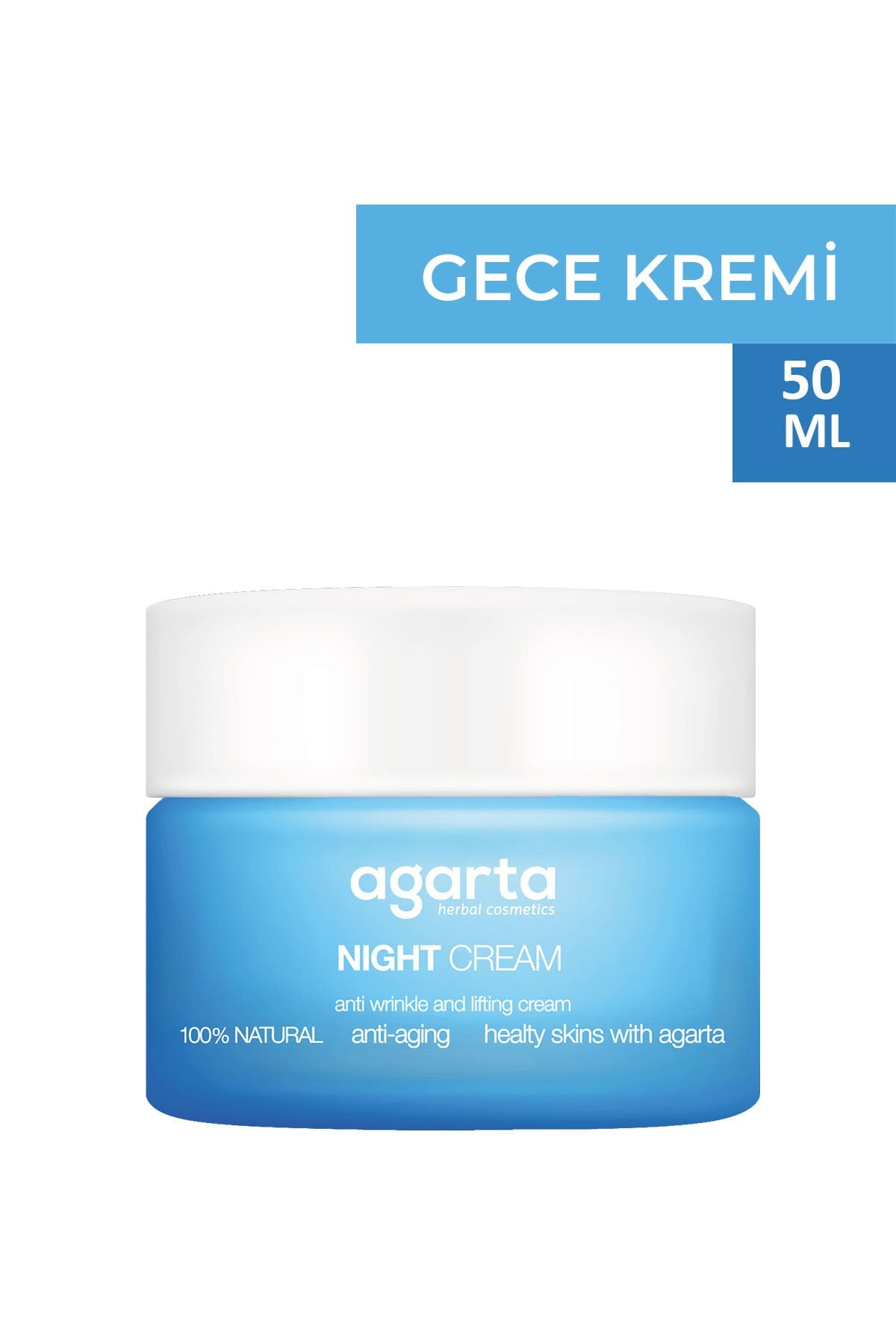 Agarta Doğal Su Bazlı Yaşlanma Karşıtı Gece Kremi 50 ml