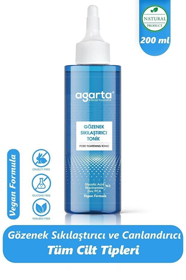 Agarta Gözenek Sıkılaştırıcı Akne Ve Sivilce Karşıtı Tonik (KARMA CİLTLER) Glycolic Acid-zinc Pca 200ml