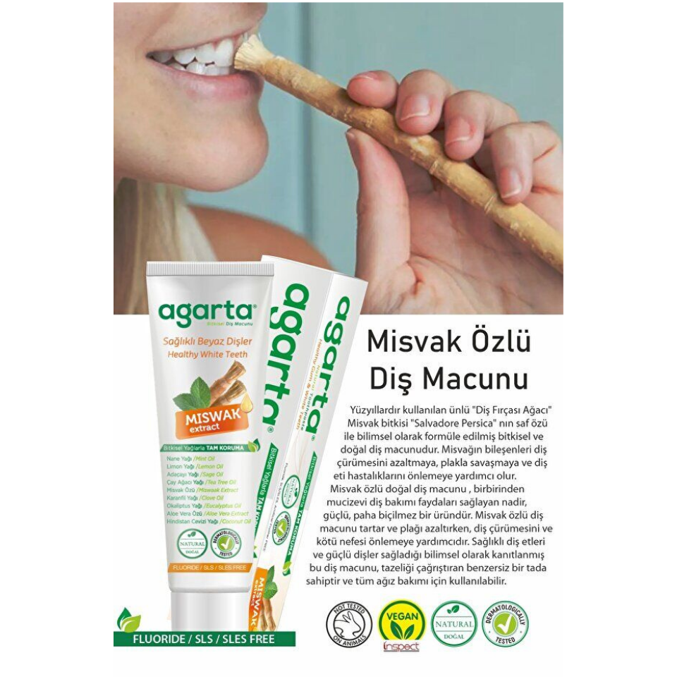 Agarta Diş Macunu Misvak Özlü 100 ml