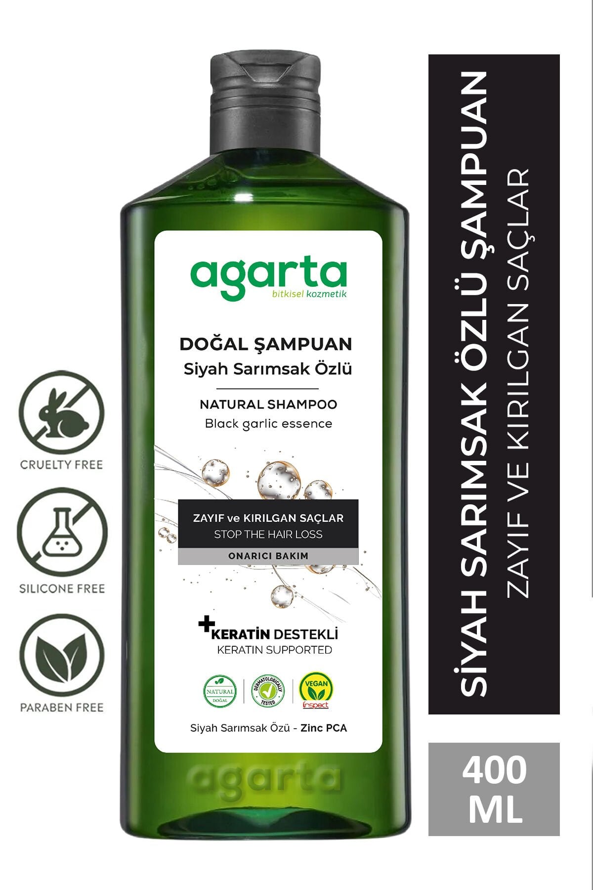 Agarta Doğal Saç Dökülmesine Karşı  Siyah Sarımsaklı Şampuan 400 ml