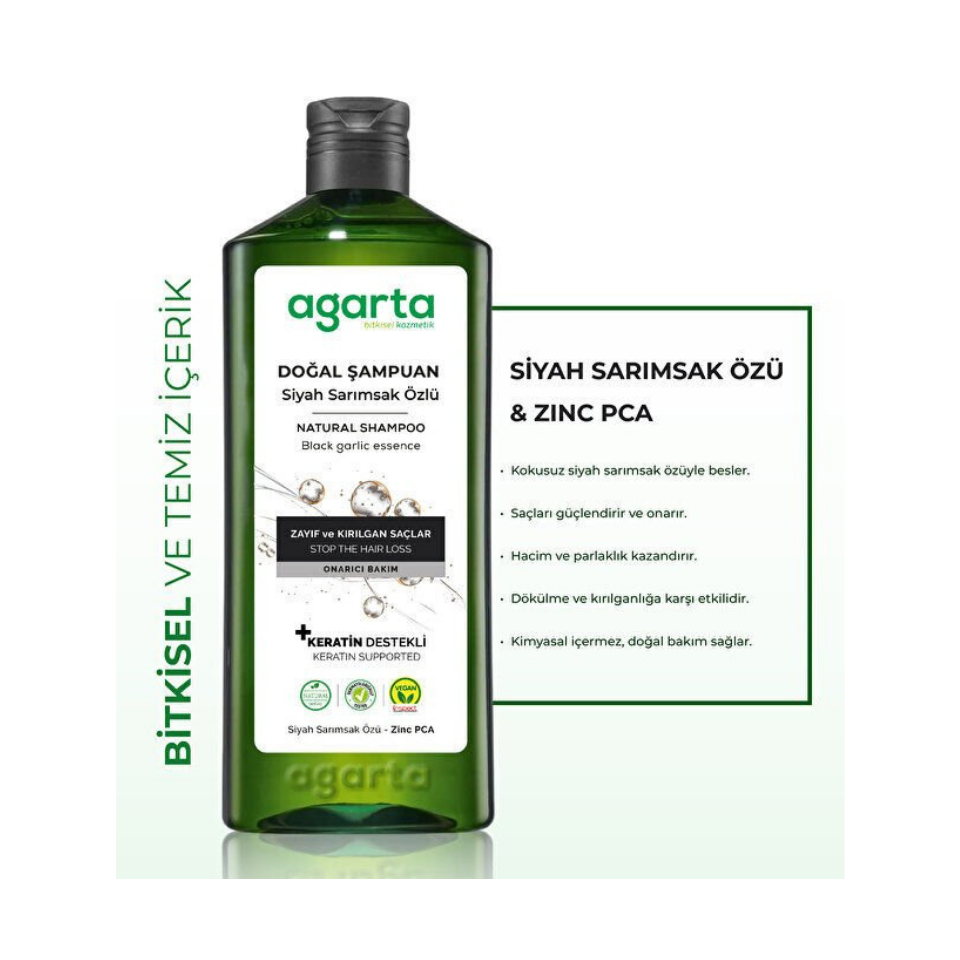 Agarta Doğal Siyah Sarımsaklı Şampuan 400 ml