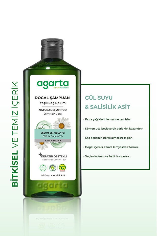 Agarta Yağlı Saçlar Için Tuzsuz Şampuan 400 ml