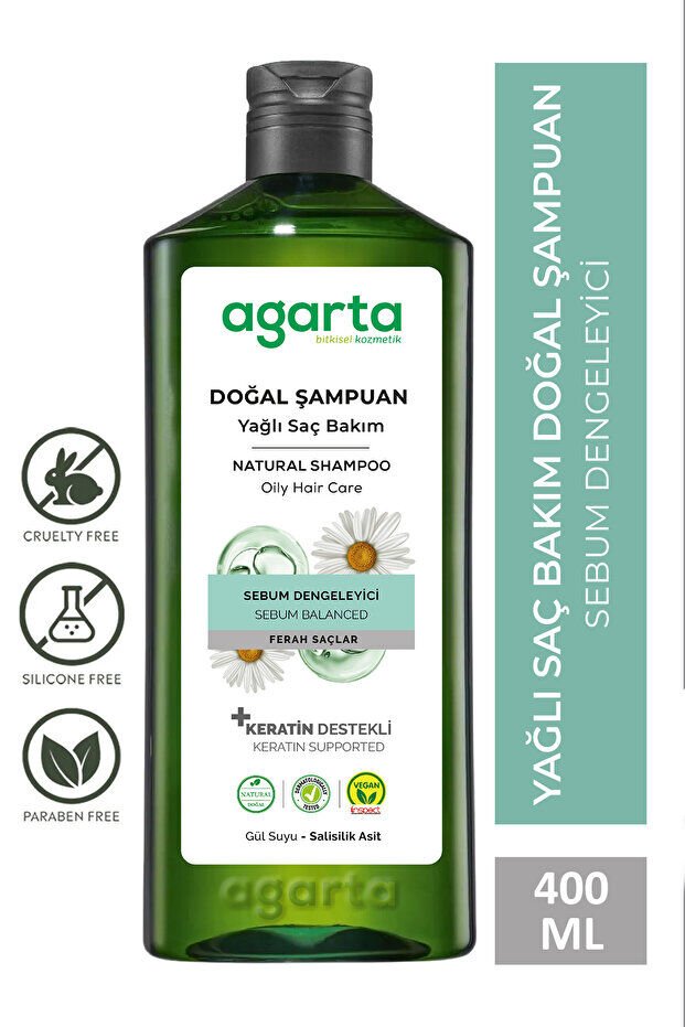 Agarta Yağlı Saçlar Için Arındırıcı Tuzsuz Şampuan 400 ml