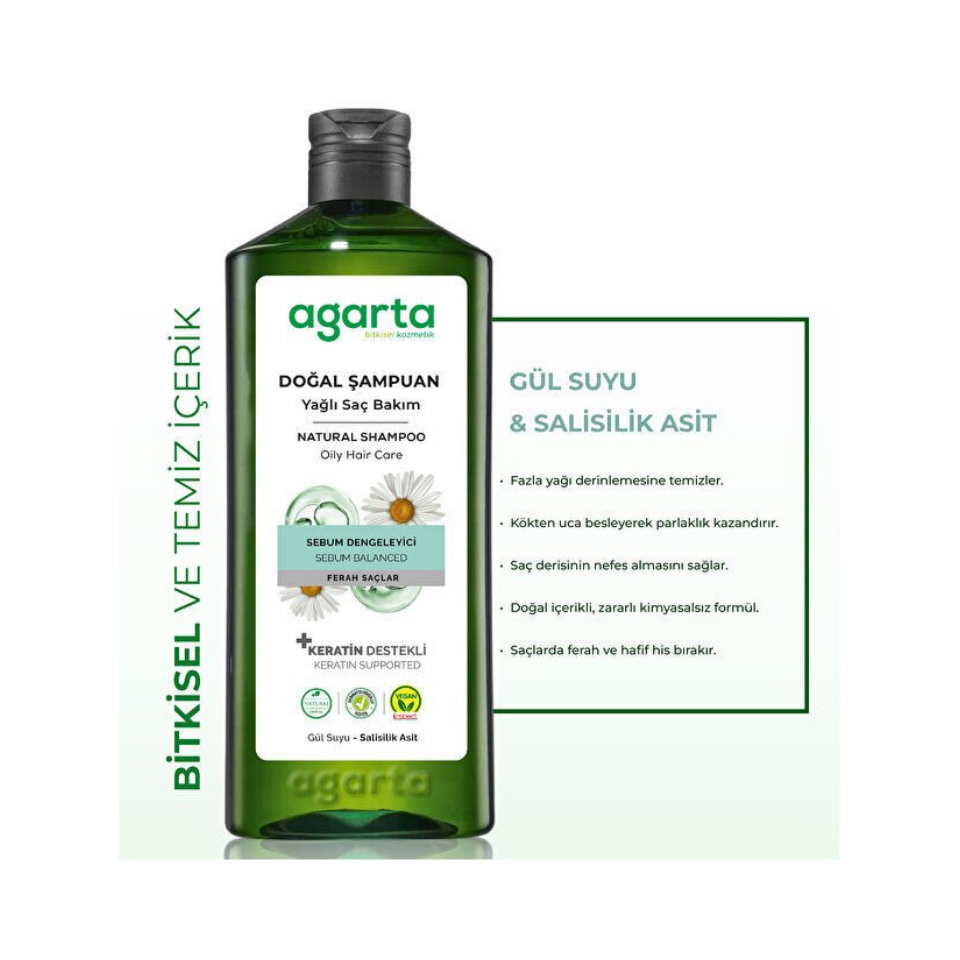 Agarta Yağlı Saçlar Için Tuzsuz Şampuan 400 ml