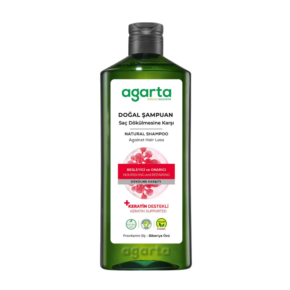 Agarta Saç Dökülmesine Karşı Tuzsuz Şampuan 400 ml (Biberiye özlü)