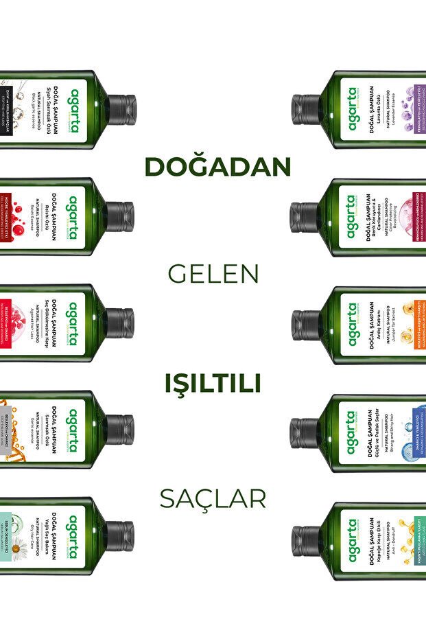 Agarta Güçlü Ve Parlak Saçlar İçin Bitkisel Tuzsuz Şampuan 400 ml.