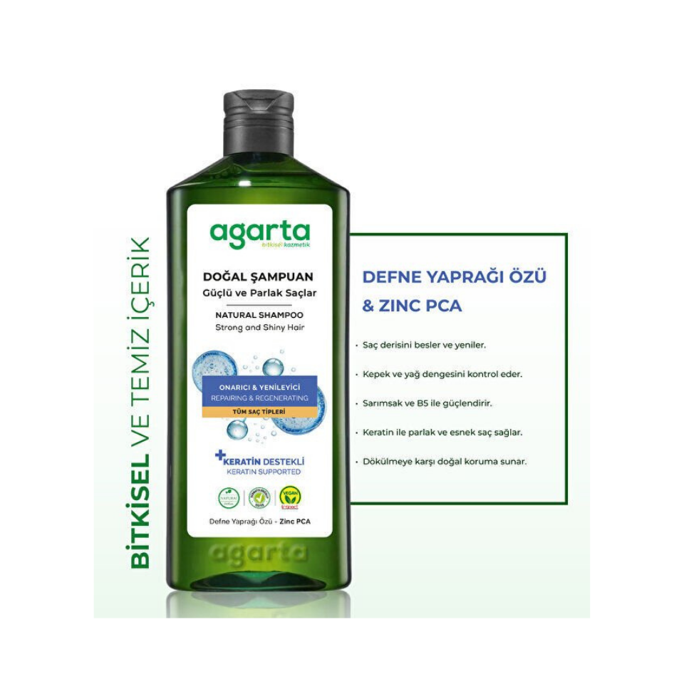 Agarta Güçlü Ve Parlak Saçlar Bitkisel Tuzsuz Şampuan 400 ml