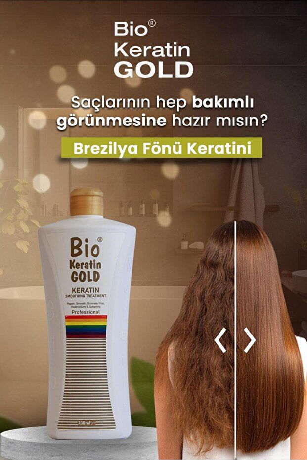Bio Keratin Gold Brezilya Fönü 3'lü Set - Şampuan + Saç Kremi + Keratin