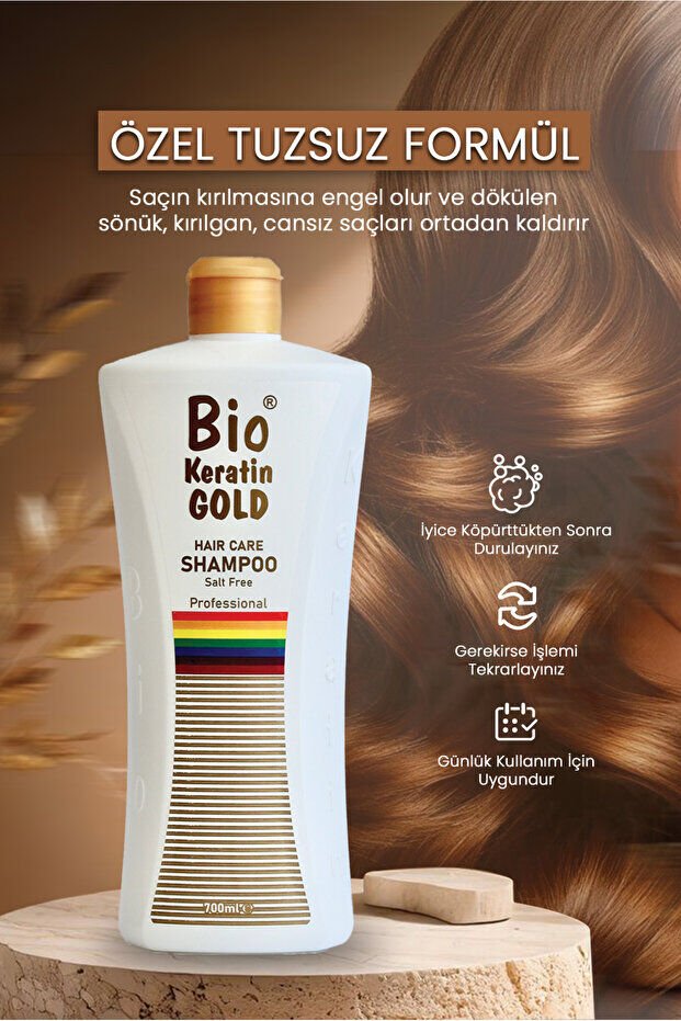 Bio Keratin Gold Bio Tuzsuz Şampuan 700 ml