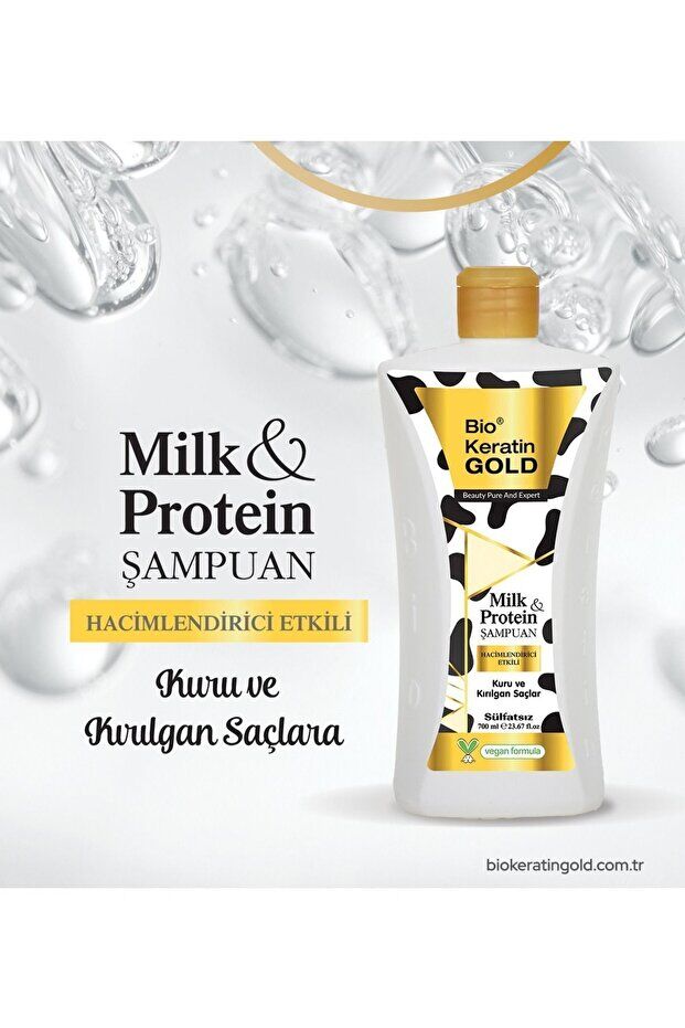 Bio Keratin Gold Sülfatsız Şampuan 700 ml Milk & Protein