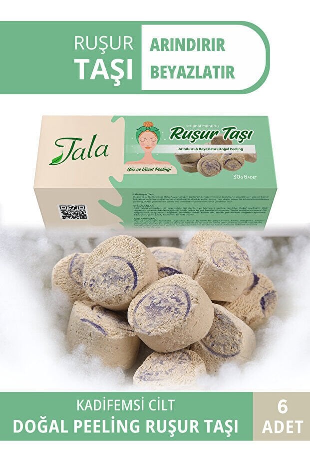 Tala Ruşur Taşı Beyazlatıcı Ölü Derilerden Arındırıcı Yüz Ve Vücut Peelingi 6 Adet (İRAN HAMAM TAŞI)