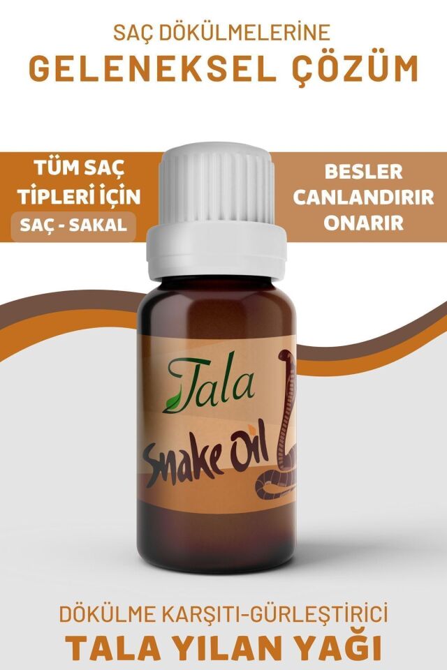 Tala Yılan Yağı Saç Dökülmesi Karşıtı Saç Besleyici ve Onarıcı Saç Bakım Yağı 20 Ml