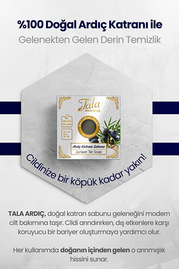 Tala Ardıç Katranı Sabunu Geleneksel Arındırıcı Ardıç Katranlı Sabun 150 gr