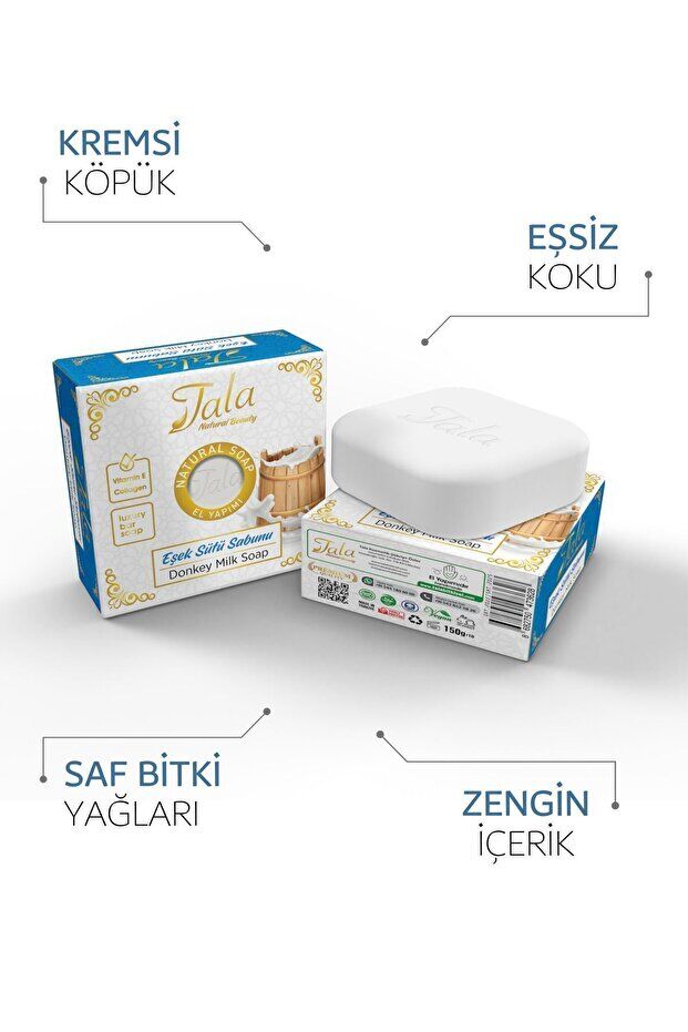 Tala Eşek Sütü Sabunu Cilt Arındırıcı, Besleyici ve Yumuşatıcı Doğal Eşek Sütlü Sabun Sabun 150 Gr