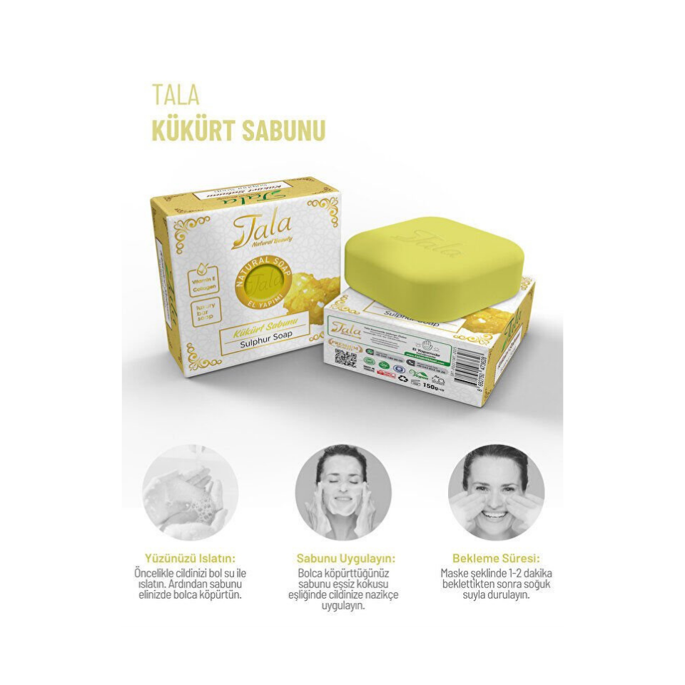 Tala Kükürt Sabunu Doğal Sivilce Akne Karşıtı 150 gr