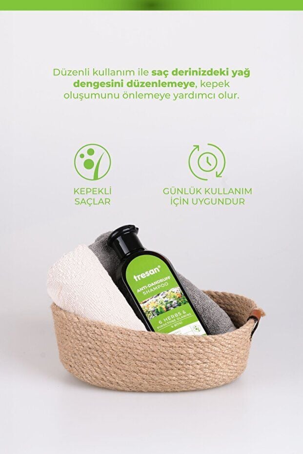 Tresan 6 Bitki Kompleksi Kepek Karşıtı Bakım Şampuanı - Kepeğe Eğilimli Saçlar (300 ml)