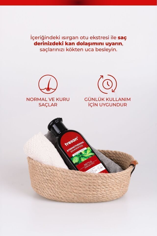 Tresan Isırgan Otu Dökülme Karşıtı & Güçlendirici Bakım Şampuanı – Normal ve Kuru Saçlar (300 ml)