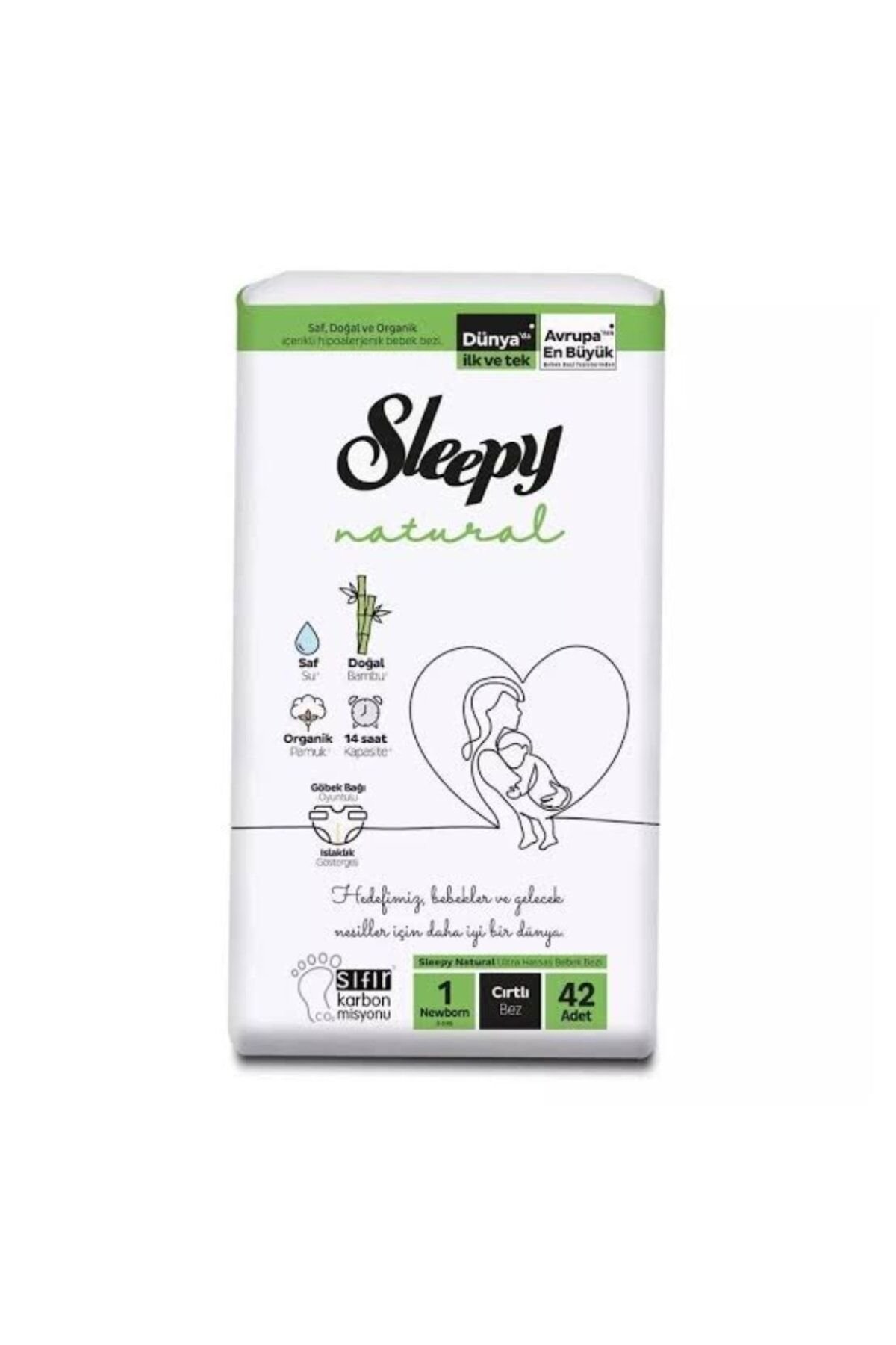 Sleepy Natural Yenidoğan 1 Numara Bebek Bezi 42 Adet