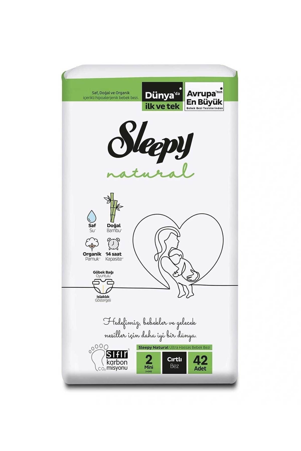 Sleepy Natural Mini 2 Beden Bebek Bezi 3-6 kg 42 Adet