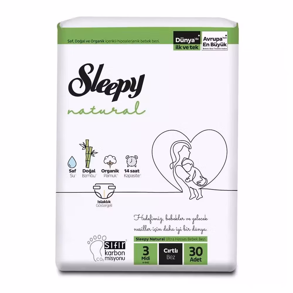 Sleepy Natural 3 Numara Bebek Bezi 30 Adet