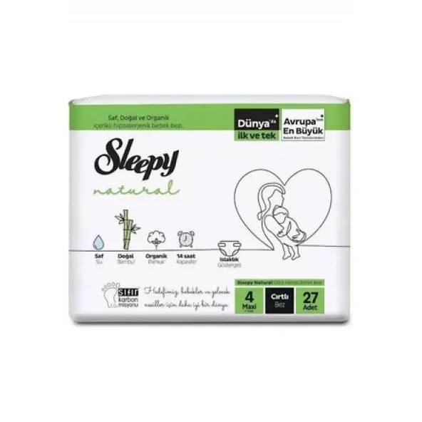 Sleepy Natural 4 Beden Bebek Bezi 7–14 kg 27 Adet