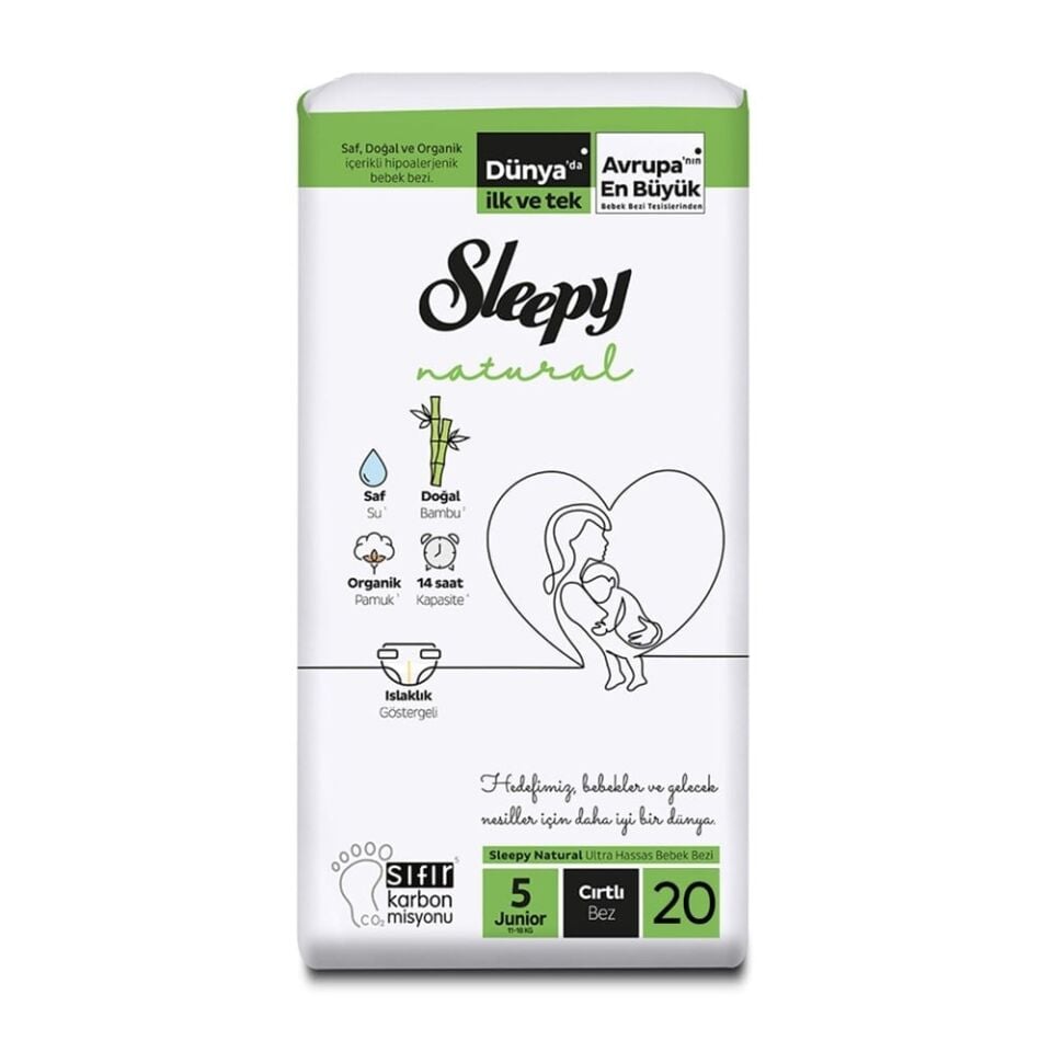 Sleepy Natural 5 Beden Bebek Bezi 11-18 kg 20 Adet