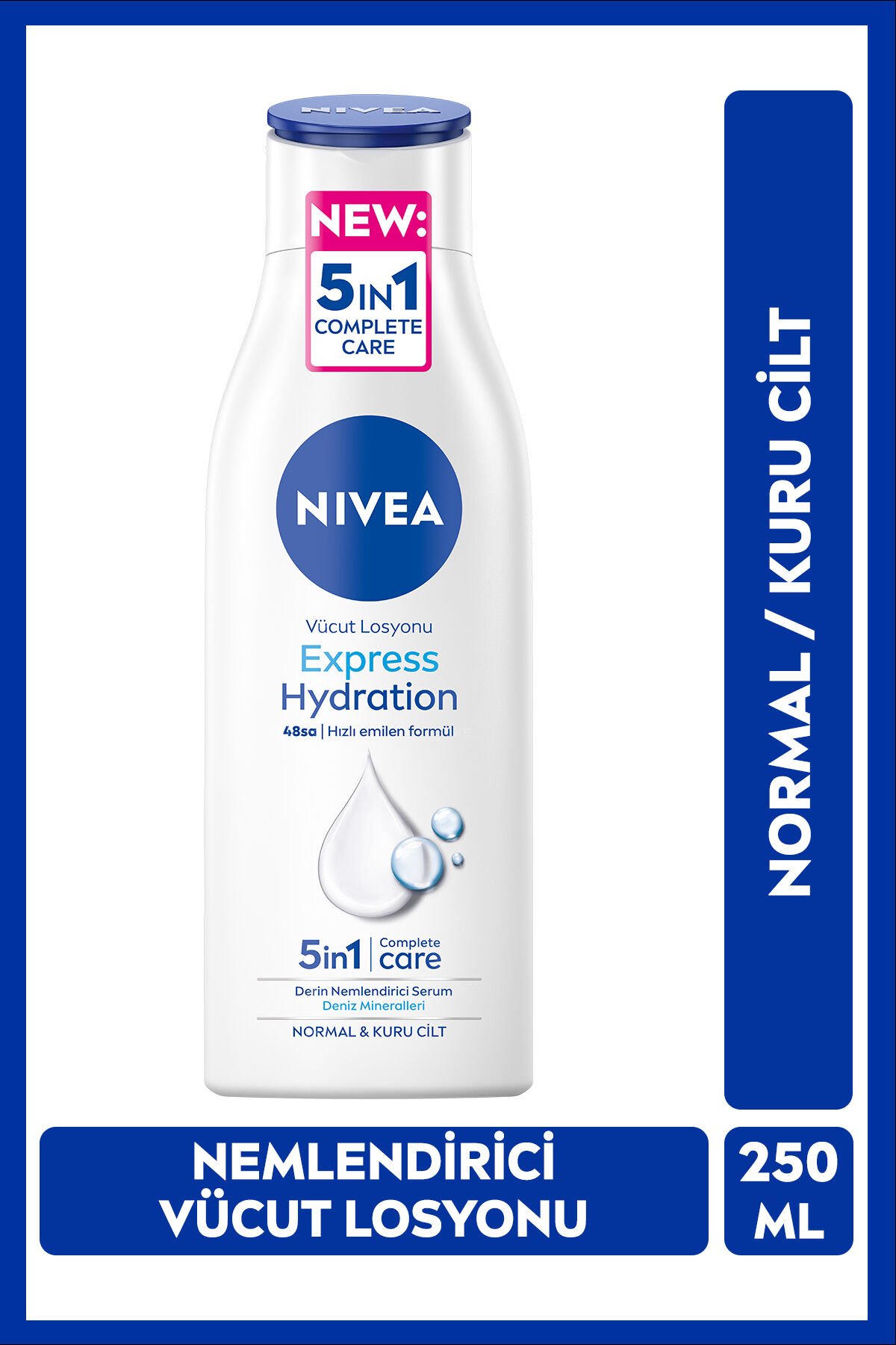 NIVEA Express Hydration Nemlendirici Vücut Bakım Losyonu 250ml, Normal ve Kuru Cilt, Yumuşak Cilt