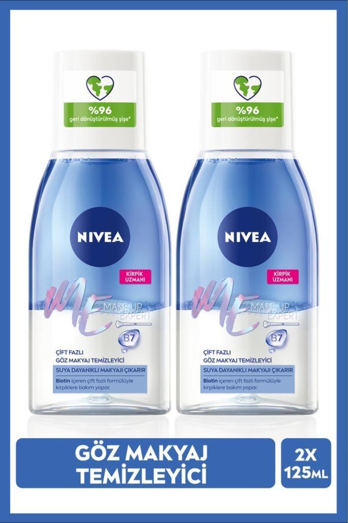 NIVEA Çift Fazlı Göz Makyaj Temizleyici 125ml, X2 Adet