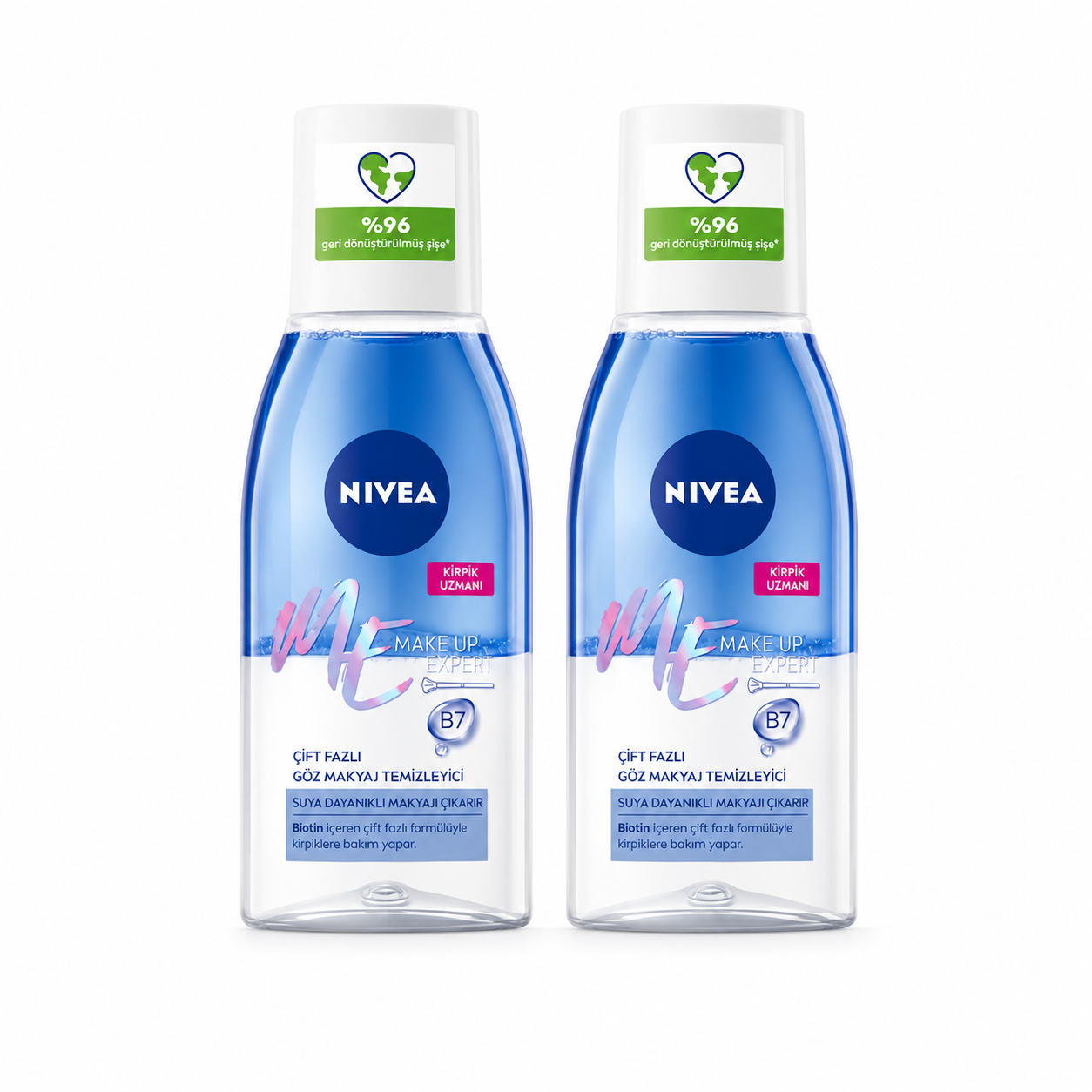 NIVEA Çift Fazlı Göz Makyaj Temizleyici 125ml, X2 Adet