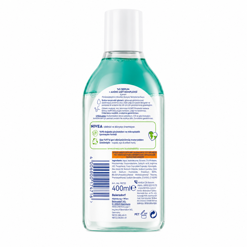 NIVEA Sivilce Karşıtı Makyaj Temizleme Suyu 400 ml