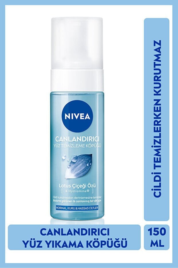 NIVEA Canlandırıcı Yüz Temizleme Köpüğü 150ml, Lotus Çiçeği