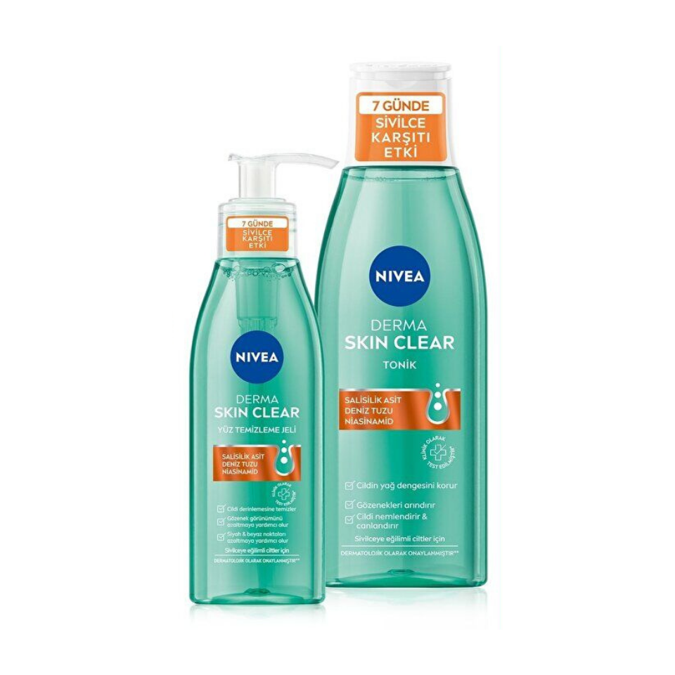 NIVEA Sivilce Karşıtı Yüz Temizleme Jeli 150ml ve Tonik 200ml