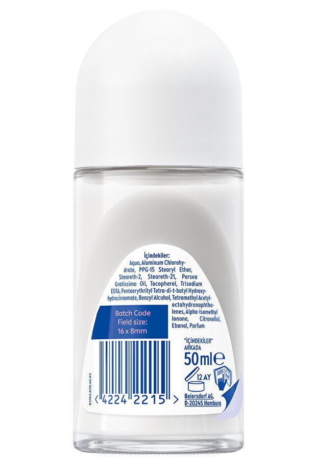 NIVEA Kadın Roll-on Deodorant Double Effect 50ml,72 Saat Anti-perspirant Ter Koruması,Pürüzsüz Koltuk Altı