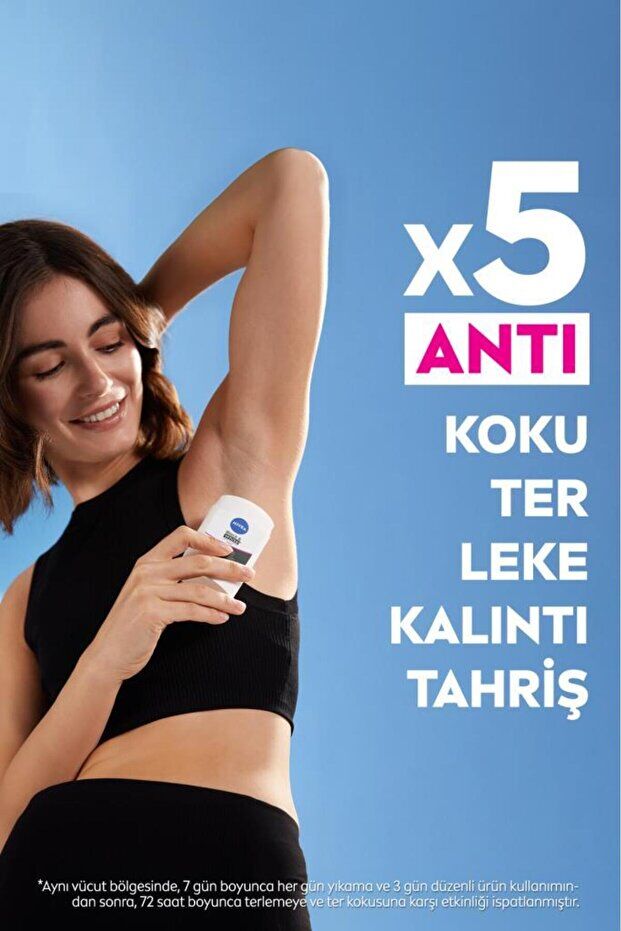 NIVEA Kadın Stick Deodorant Black&white Invisible Clear 50ml, 72 Saat Anti-perspirant Ter Koruması