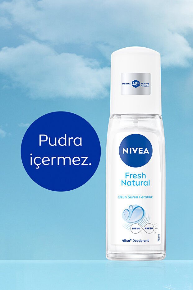NIVEA Kadın Pump Sprey Deodorant 75ml, 48 Saat Ter Koruması, Pudrasız, Alüminyum İçermez