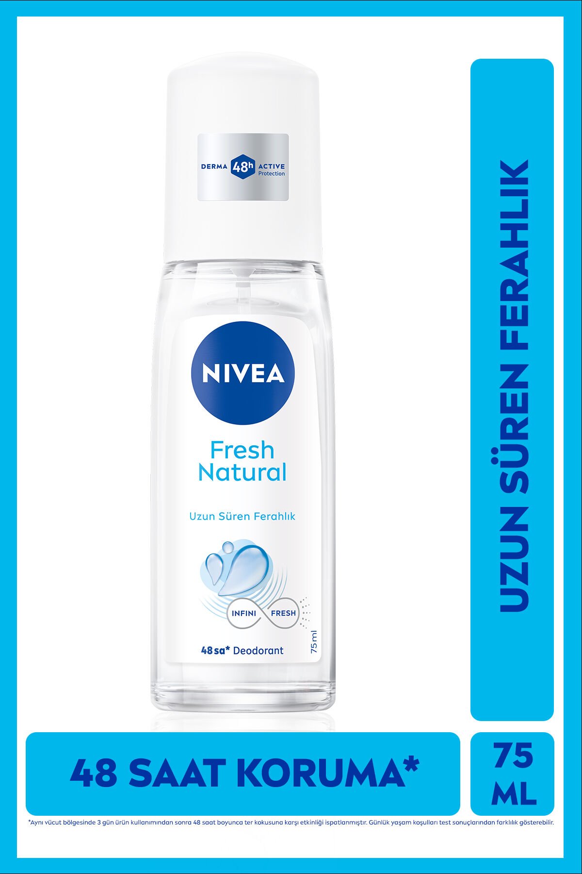 NIVEA Kadın Pump Sprey Deodorant 75ml, 48 Saat Ter Koruması, Pudrasız, Alüminyum İçermez