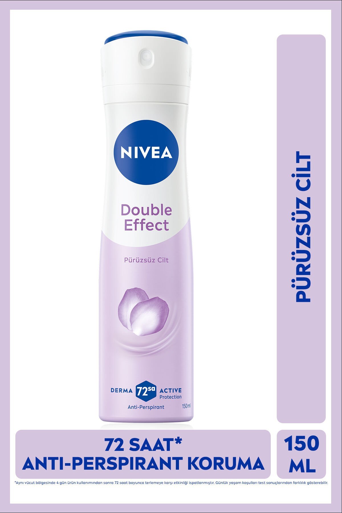 NIVEA Kadın Sprey Deodorant Double Effect 150ml, 72 Saat Anti-perspirant Ter Koruması,Pürüzsüz Koltuk Altı
