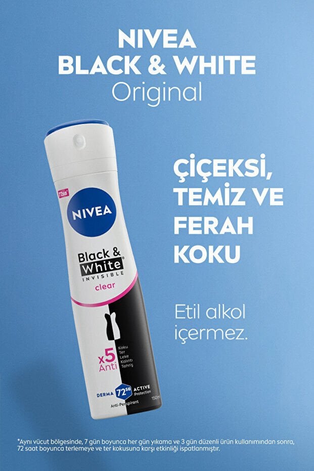 NIVEA Kadın Sprey Deodorant Black & White 200ml