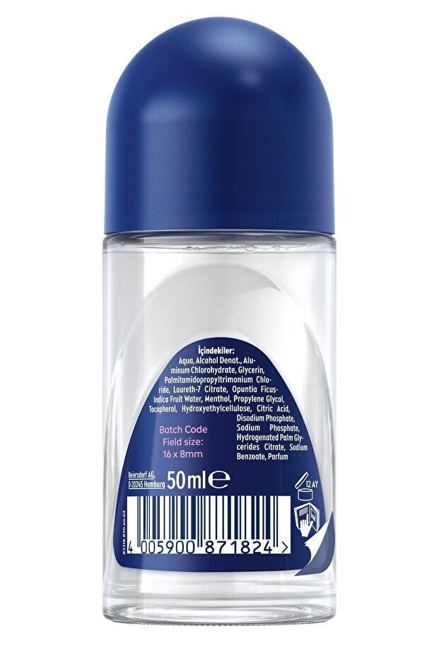 NIVEA MEN Erkek Roll-on Deodorant Cool Kick 50ml, 72 Saat Anti-perspirant Ter Koruma, Kaktüs Suyu